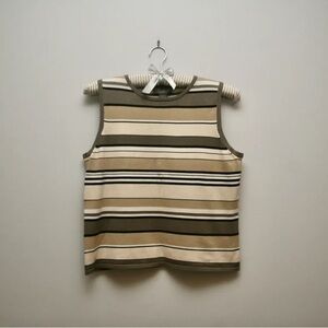Striped black and neutral classic tank